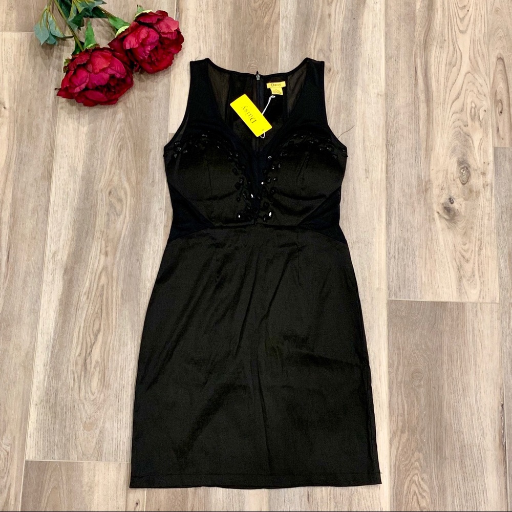 ✅ CLEARANCE Daisy Black Beaded Dress